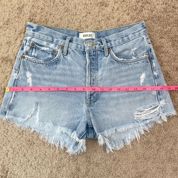 Agolde Parker Vintage Cut Off Rigid Cotton Denim Shorts Style A026-811, Size 26 - Picture 13 of 16